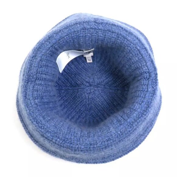 Auth CELINE Bucket Hat Blue/White Cashmere - h30300f